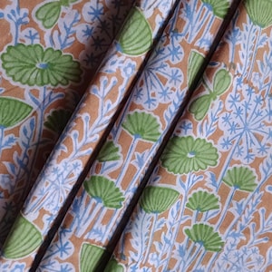Indian Hand Block print cotton fabric, Floral Print Fabric, 100% Pure cotton Voile fabric, Fabric for Curtains, Pillow, Women dress making