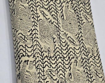 Tiger Stripe Bagru Hand block Print | 100% Pure Cotton Fabric | Indian Artisan Textiles | Soft Natural Dye for Apparel, Quilting, Crafting