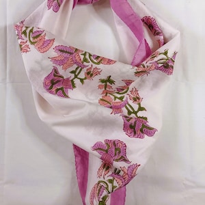 Hand Block Print Bandana, Natural Organic print Bandana Scarf, Handkerchief Scarf, Vibrant Color, High-Quality, Winter Scarf, Birthday gift