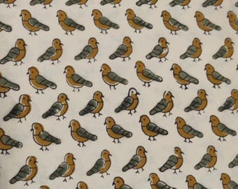 Hand Block Print Vogel Baumwollstoff, Sanganeri Quilting Versorgung