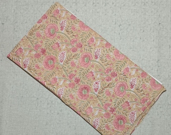 Floral Hand Block Print Cotton Fabric: Indian Dressmaking Material