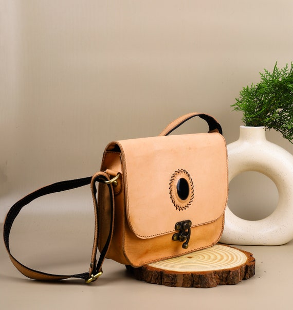 Bolso bandolera de cuero hecho a mano bolso hecho a mano, regalo