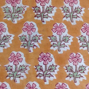 Tissu luxueux à impression bloc, tissu par mètre, tissu en coton doux fait main, idéal pour housse de coussin, housse de canapé/chaise, robe pour femme, cadeau
