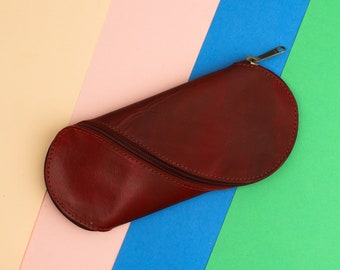 Leather Glasses Case with Customized Engraving - Sunglasses Sleeve - Reading Glasses Pouch