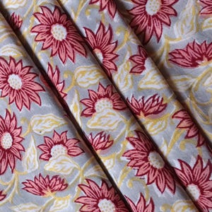 Vintage Hand Block print cotton fabric, Handmade cotton Fabric, 100% Pure cotton Voile fabric, Fabric for Kids Cloths, Dinner Napkins, Gifts