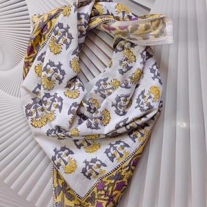 Hand Block Print Bandana, Natural Organic print Bandana Scarf, Handkerchief Scarf, Vibrant Color, High-Quality, Winter Scarf, Birthday gift