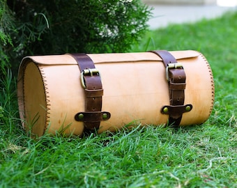 Caja de bolsa de herramientas de cuero personalizada / instrumentos de herramientas llevar organizador / regalo de padrinos, regalo personalizado para hombres, 12LX5.5WX5.5H pulgadas