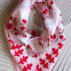 Indian Hand Block Print cotton Bandana, Organic print Bandana Scarf, Wedding Bridesmaid, Man women Bandana, Winter Scarf, Fashionable gift