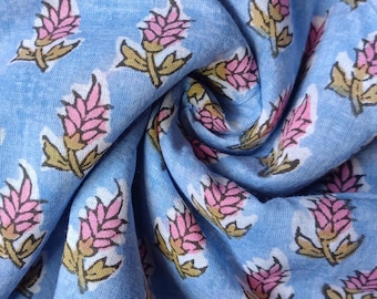 Authentic Hand Block printed cotton fabric, Hand Stamped, Wooden block Printing, Handmade fabric for Sewing, Crafting, Upholstery, Gifts