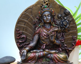 White Tara Statue * 26.5 CM Buddha Statue * Tibetan Goddess * Tibetan God * Buddhism * Seven Eyed Tara