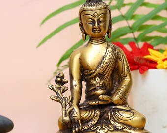 Boeddhabeeld * Zittend Boeddhabeeld * Boeddhabeeld * Meditatie Boeddhabeeld * Boeddha voor Altaar * 17 CM Medicijn Boeddhabeeld