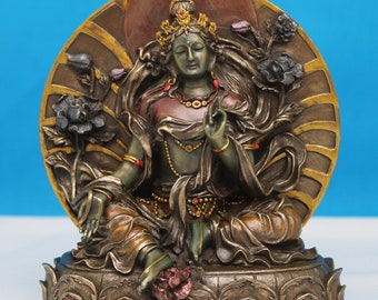 Green Tara Statue * Tara Statue * 15 CM Buddha Statue * Tibetan Goddess * Tibetan God * Female Buddha Statue * Buddhism  * Bronze Statue