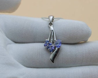 Tanzaniet Hanger | 925 Sterling Zilver | Echte Tanzaniet Hanger Ketting | Edelsteen Hanger | December Birtstone | Tanzaniet Sieraden
