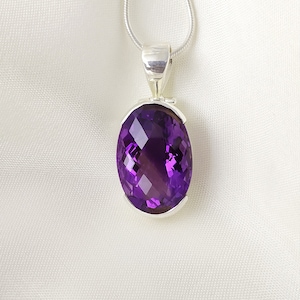 Natural Amethyst Pendant * 925 Sterling Silver * Amethyst Pendant* February Birthstone* Anniversary Pendant* Amethyst Necklace* Gift For Her