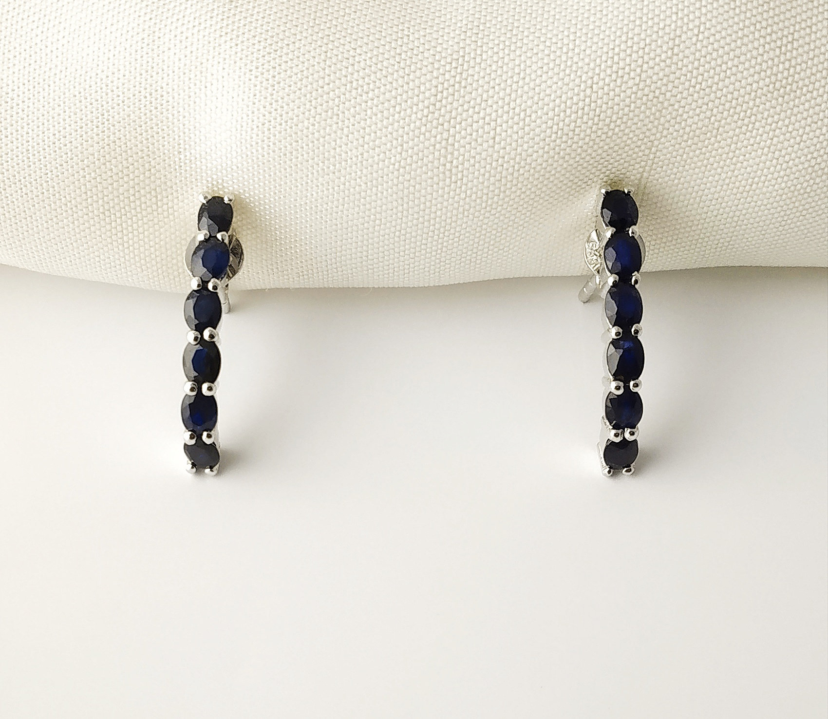 Orecchini con borchie in zaffiro certificato 1,26 carati taglio rotondo blu settembre Birthstone Gioielli in argento sterling Regalo Genuino naturale Reale SE34 - Italia