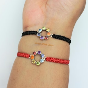 7 Chakra Bracelet , Chakra Bracelet , Silver chakra bracelet  , 92.5 Sterling Silver jewelry