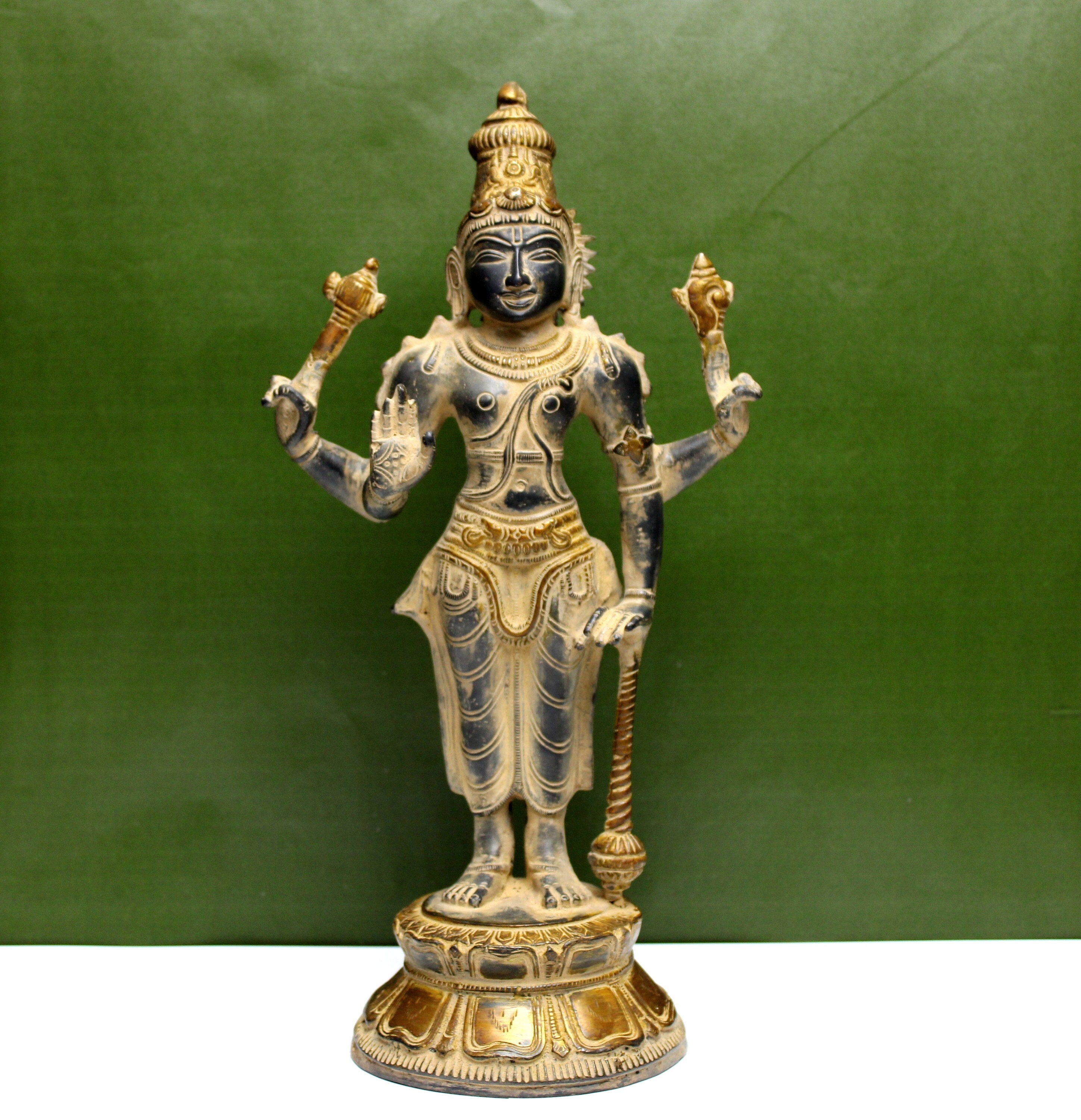 Brass Vishnu Statue Vishnu Statue 30 Cm Large Size Lord Etsy