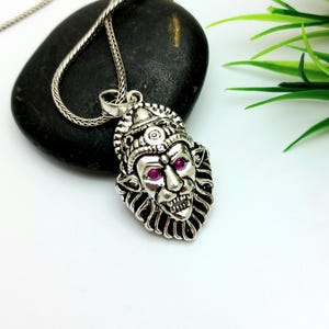 Narasimha Pendant, 925 Sterling Silver, ugra Narasimha Pendant, Lord Vishnu Protection Amulet