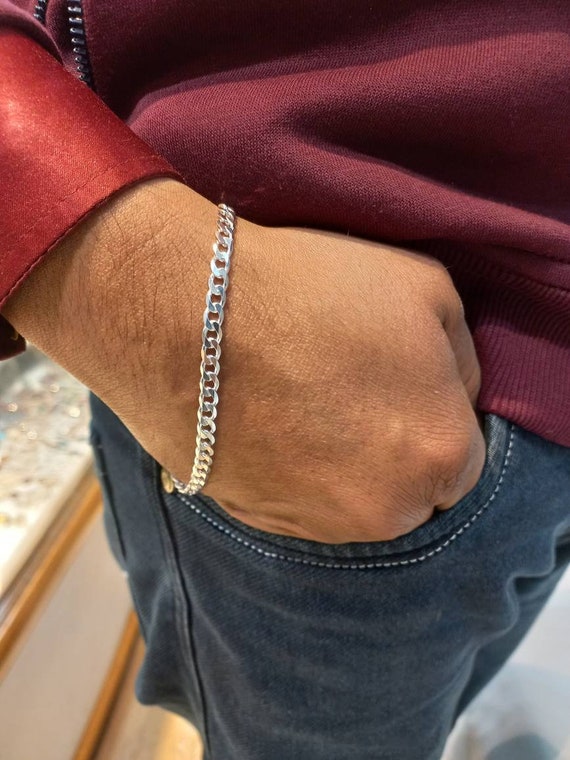 Silver Men s Bracelet Bracelet Men Bracelet Link Bracelet Silver Chain Bracelet Etsy
