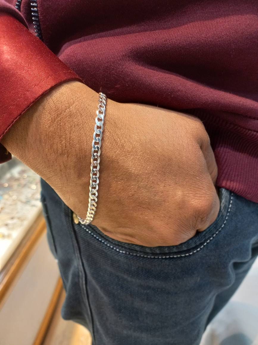 Bracelet Men Silver | Stylish and Masculine Silver Bracelets for Him –  NEMICHAND JEWELS