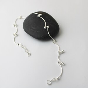 Silber Fußkettchen, Knöchel Kettenarmband, Fußkettchen, Sterling Silber Perlen Fußkettchen - Damen Knöchelkette Bild 2