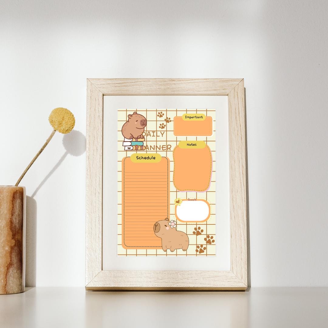 Capybara Daily Planner for Kids – ADHD & Autism Friendly – Homeschool ...