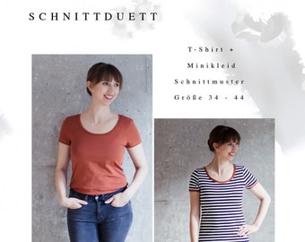 Schnittduett Schnittmuster T-Shirt und Minikleid “Modular”