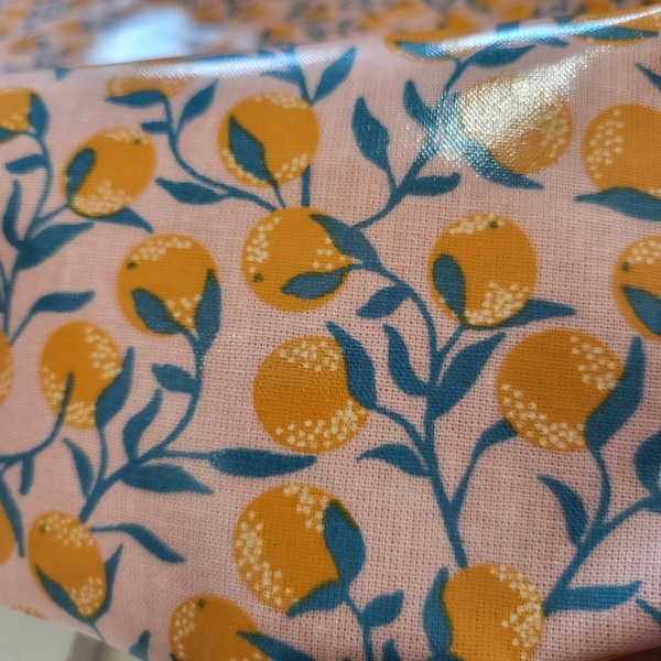 Au Maison Oilcloth Oranges Pink Orange