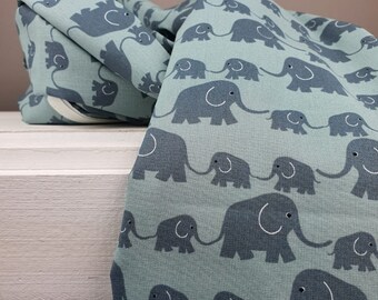 Tissu en coton Westfalenstoffe Young Line Elephants Menthe