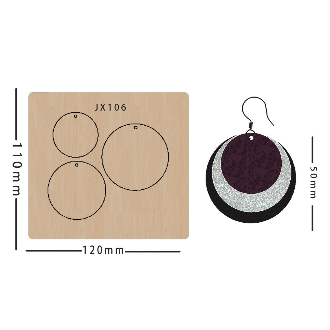 Leather Earrings Sizzix Bigz Die Cut/earring Leather Die/die Etsy