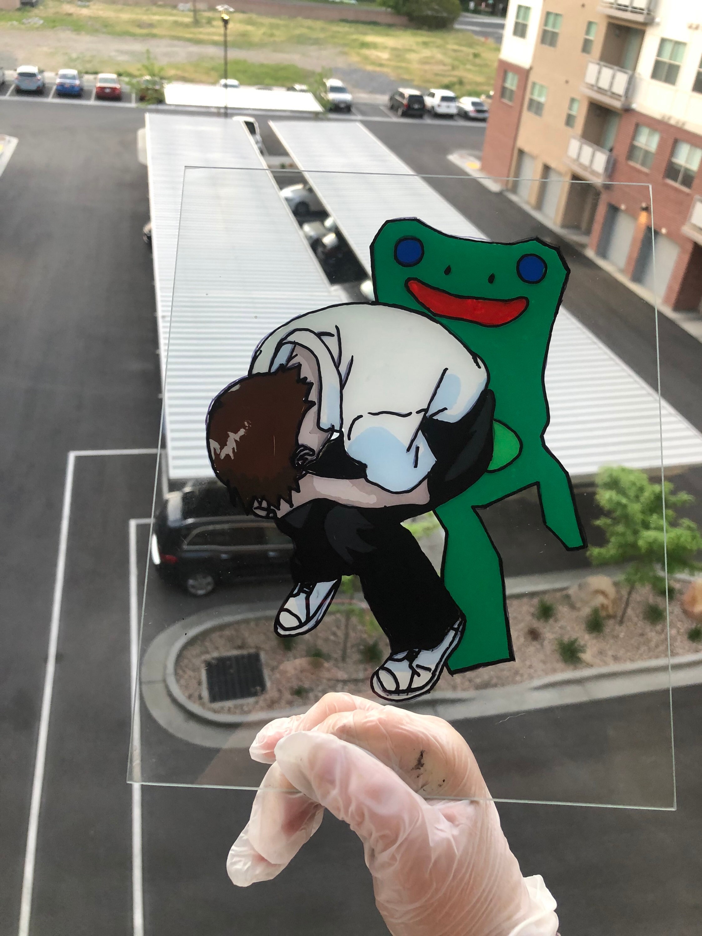 Tik Tok Glass Art Froggy Silla Etsy