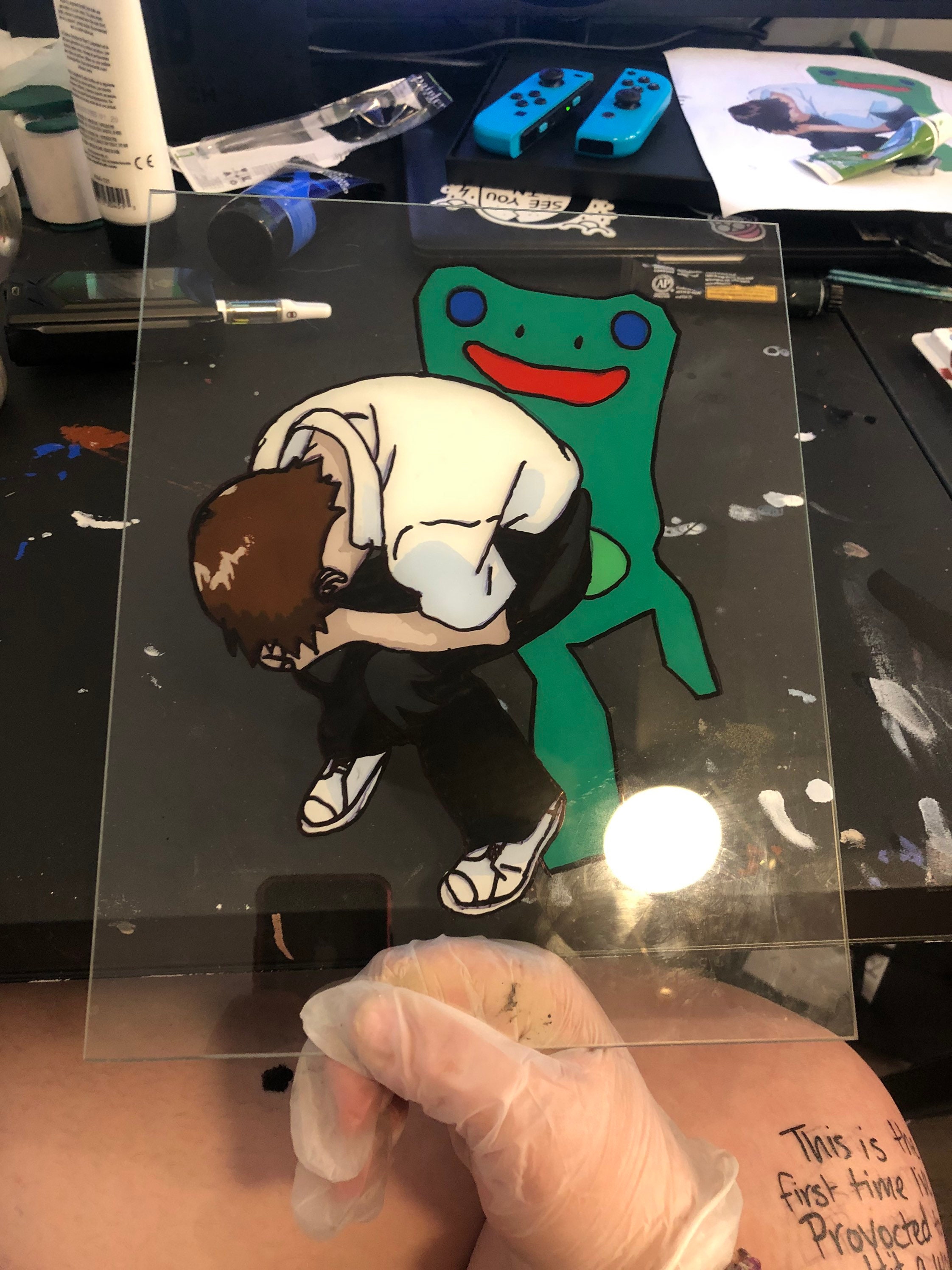 Tik Tok Glass Art Froggy Silla Etsy