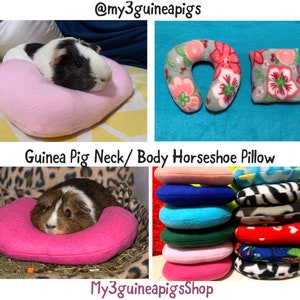 Guinea pig Neck/Body Hugging Horseshoe Bed Pillow Great for propping & feeding Guinea pigs small dog dogs