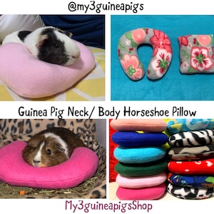 Guinea pig Neck/Body Hugging Horseshoe Bed Pillow Great for propping & feeding Guinea pigs small dog dogs