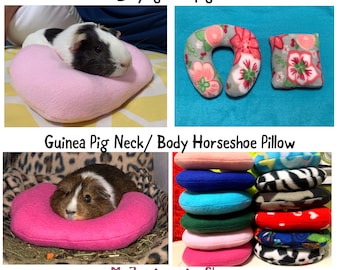 Guinea pig Neck/Body Hugging Horseshoe Bed Pillow Great for propping & feeding Guinea pigs small dog dogs