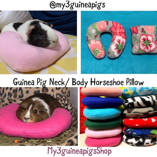 Guinea pig Neck/Body Hugging Horseshoe Bed Pillow Great for propping & feeding Guinea pigs small dog dogs