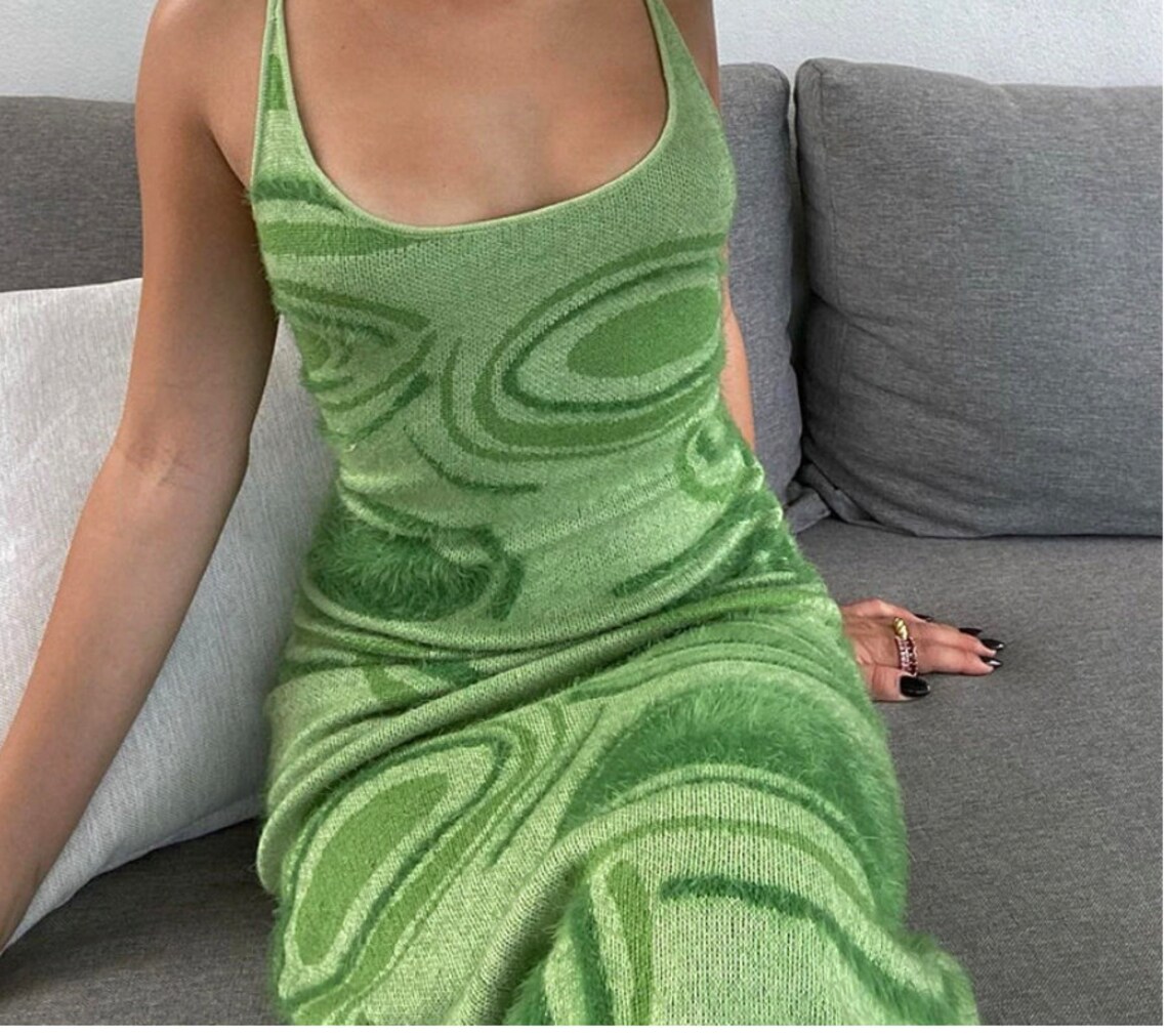 Vintage Knit Y2K BodyCon Dress Cropped Y2K Summer Dress Y2K Etsy