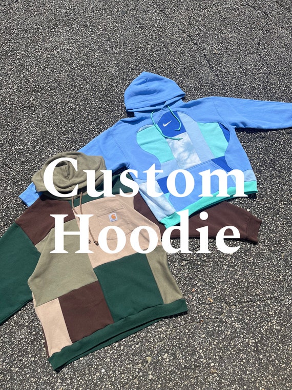 Custom Reworked Patchwork Hoodie / Custom Crewneck // Merch 