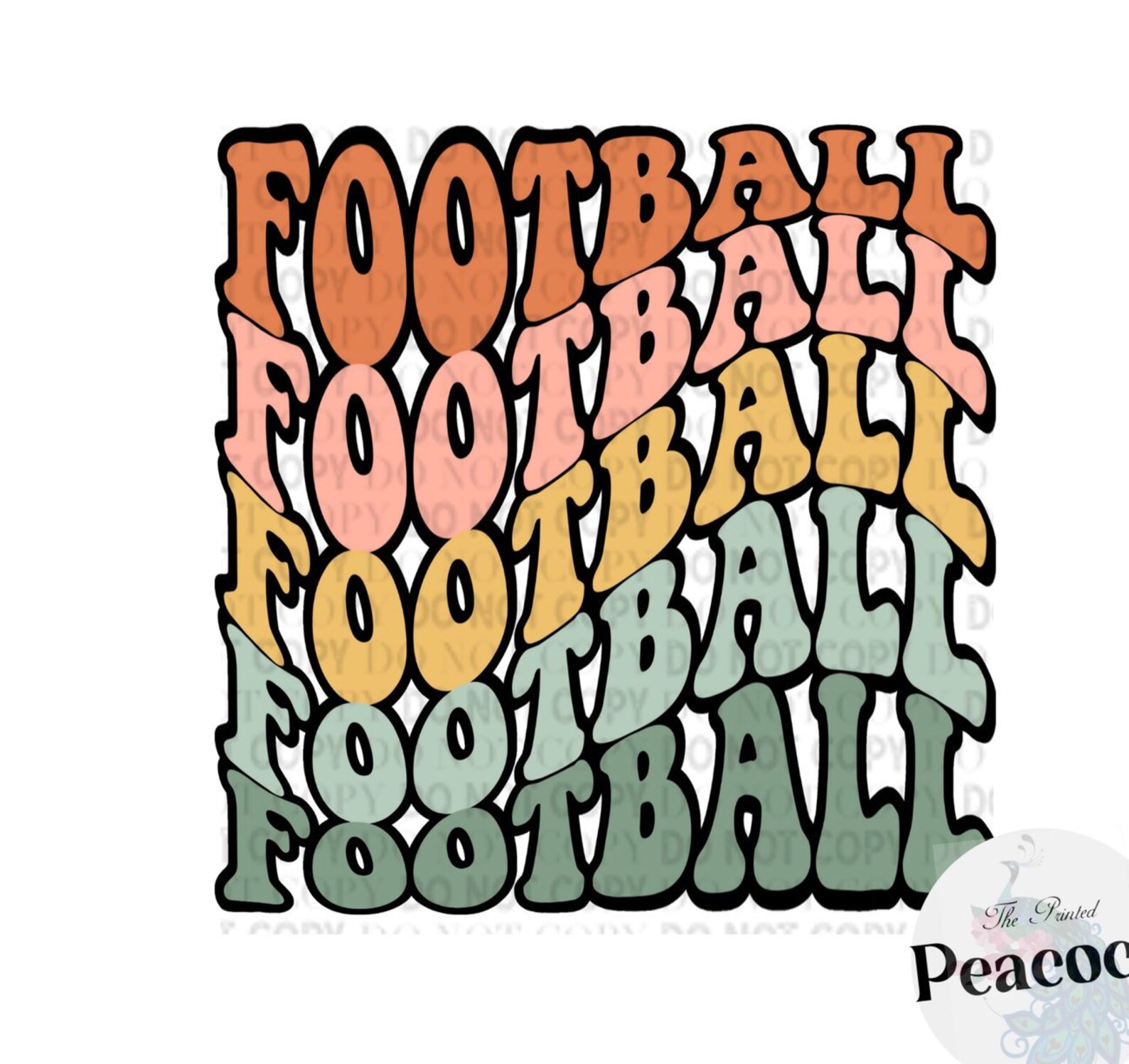 Boho Football PNG, Football Wave Font, Stacked Words, Minimal Sports ...