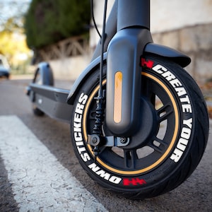 PATINETE ELÉCTRICO Letras personalizadas para neumáticos Texto personalizado Letras para neumáticos Cree sus propias pegatinas para neumáticos 4"-13" Juego completo Todos los neumáticos ENVÍO URGENTE