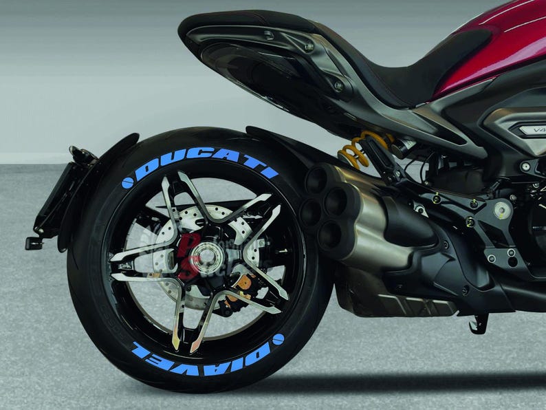 DUCATI DIAVEL Motorcycle Tire Lettering Permanent Bike Tire Decal ...