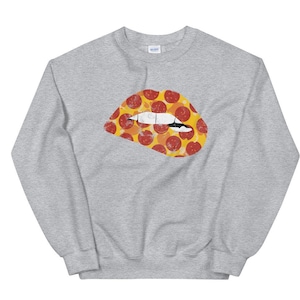 Pepperoni Biting Lip Sweatshirt, Pizza Sweatshirt, Funny Food Shirt, Pizza Shirt, Pizza Lovers Gift, Pizza Lover Shirt, Pizza Sweatshirts