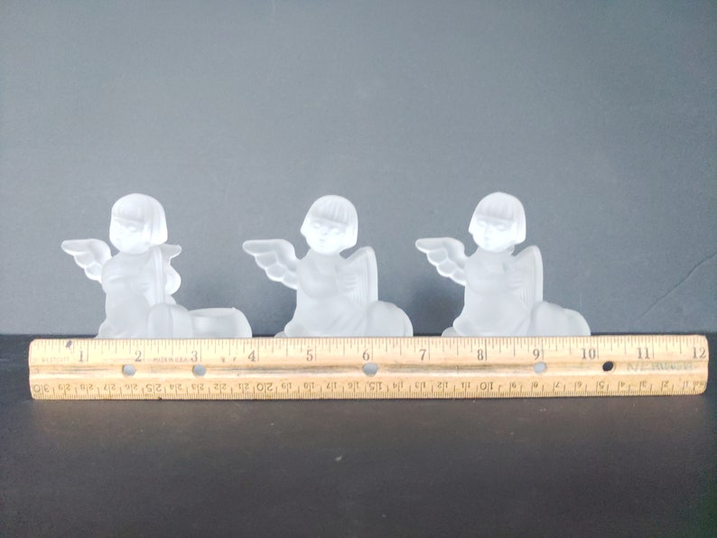 Leaded Crystal Angel Candle Holder, MJ Hummel for Avon 1995. son of