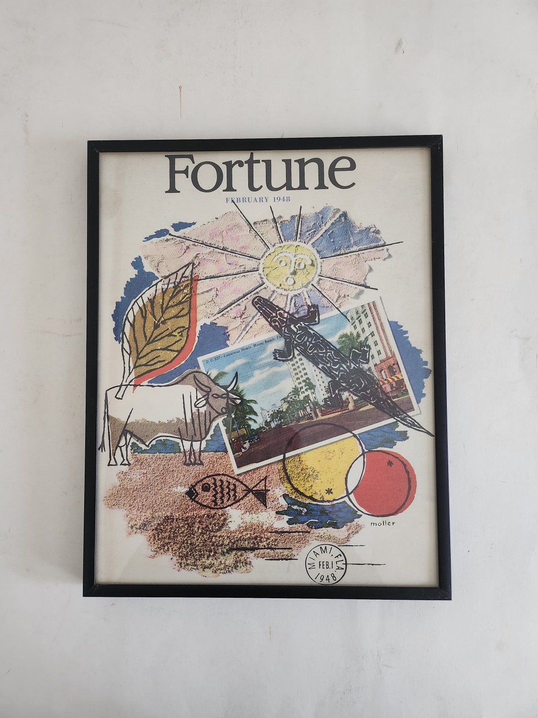 Fortune Magazine February 1948 Miami Issue Framed Cover Hans Moller - Etsy