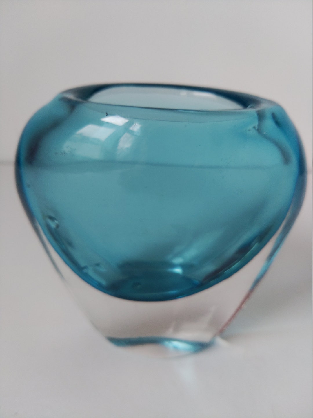 Handblown Sommerso Blue Glass Vase Swedish Art Glass Mid - Etsy
