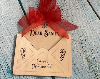 Personalized Santa,  Christmas List to Santa, Holder Ornament, Santa list ornament, Letter to Santa, Santa ornament, Christmas List gifts