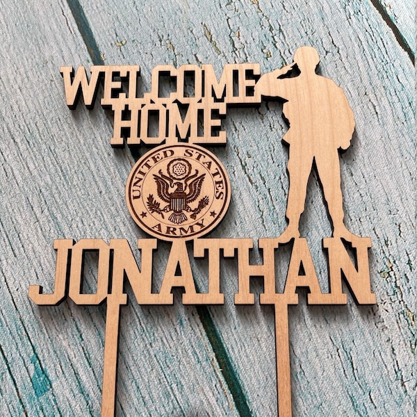 Soldier Cake Topper, Welcome Home Cake Topper, Happy Birthday Soldier Cake Topper, Troop Cake Topper, Military Topper, Military Birthday