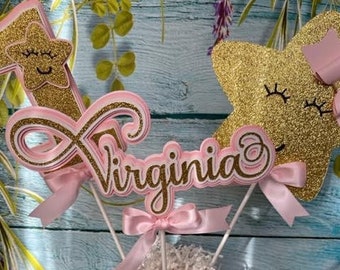 Twinkle Twinkle Little Star Centerpiece, First Birthday Party, One Birthday, Pink and Gold Party, Baby Party, Baby Celebration