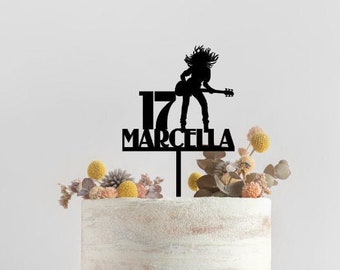 Rockstar cake topper, Personalized cake topper, Musician  cake topper, Rock and Roll party decorations, Rock table decor,Guitar party supply