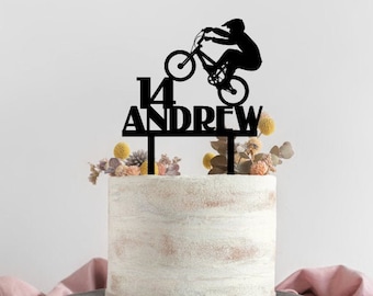 Cyclist cake topper, bicycle cake topper, cyclist birthday cake topper, triathlon cake topper, bike riding cake topper,mountain biker topper
